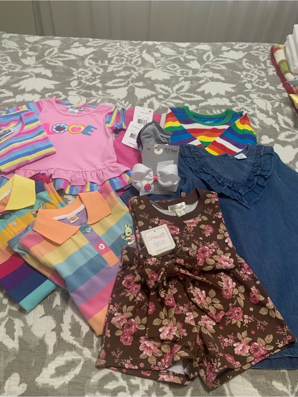 Mixed Girls Clothing Assortment - Pink, Rainbow, Floral - Multi-Brand Set